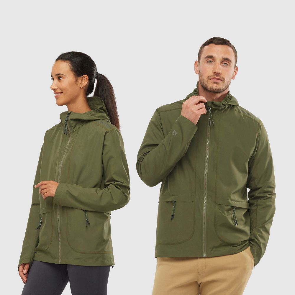 Chaqueta Viento Salomon Hombre Verde Oliva - Salomon Argentina OUTLIFE PACKABLE SHELL U,978064-ZEF